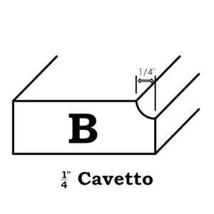 Outside Profile B one quarter cavetto