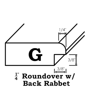 Outside Profile G one quarter roundover with back rabbit
