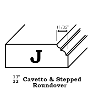 Outside Profile J eleven thirty seconds combination cavetto stepped roundover