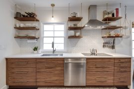 slab walnut grain matched cabinet doors IKEA cabinet refacing Scherrs