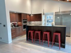 sapele mahogany slab doors IKEA refacing Scherrs